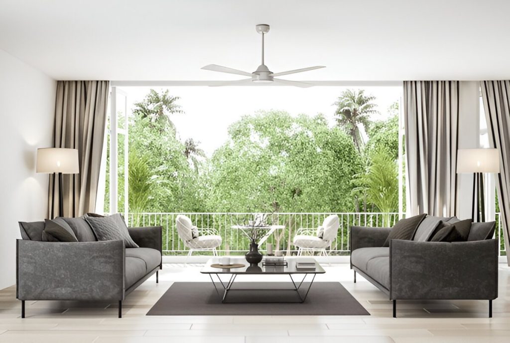 Modern style living room 3d with outdoor